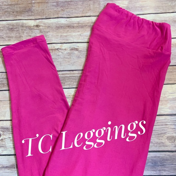 LuLaRoe Pants - LuLaRoe Solid Magenta Tall & Curvy Leggings